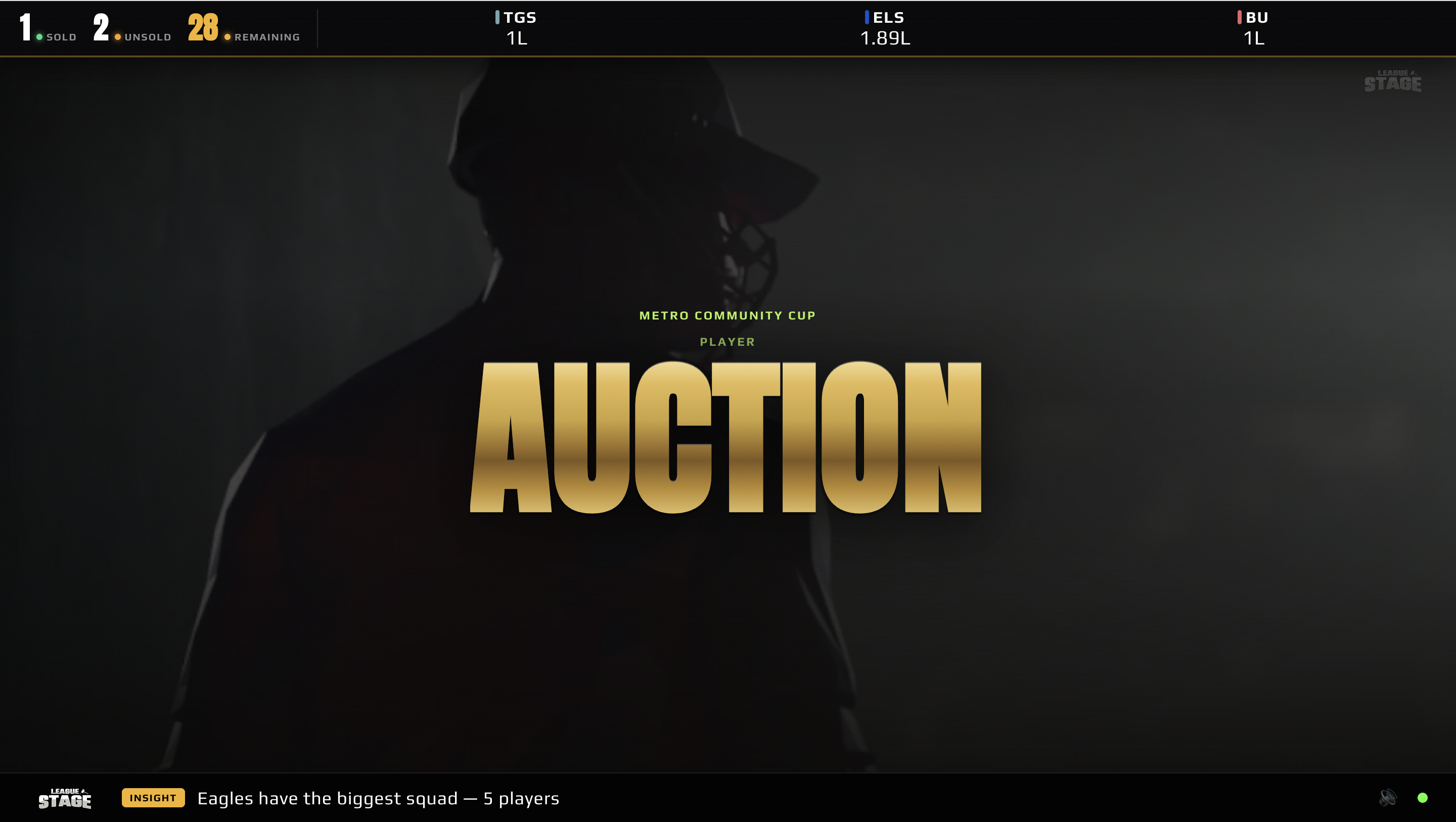 LeagueStage — Bids from an iPad or phone